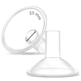 Maymom MyFit Crater Series 23mm Two-Piece Design Small Breastshield Compatible with Medela Breast Pump Parts; Replace Medela Shields; Fit Flex Connector; 2pc