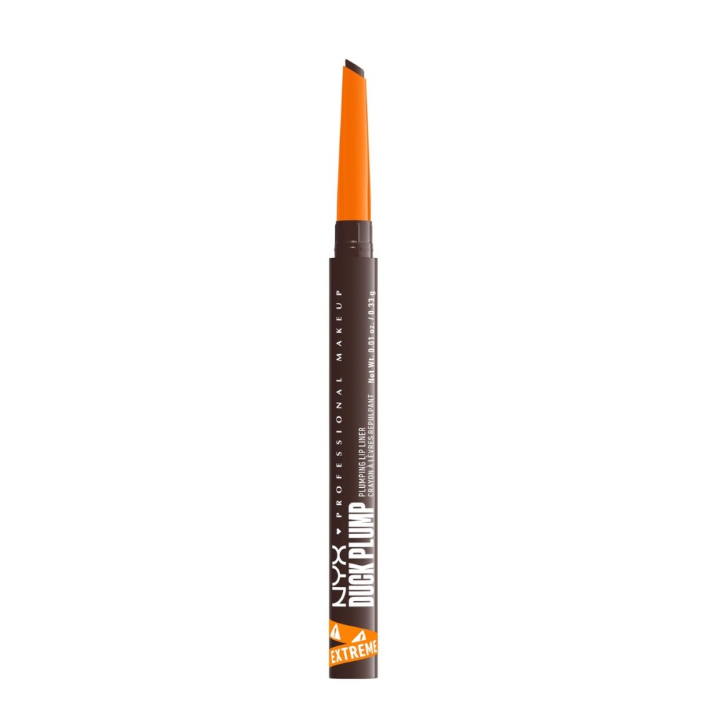 NYX PROFESSIONAL MAKEUP Duck Plump Plumping Lip Liner, Matte Pencil With Up To 10HR Wear, Double Dose (Dark Brown Lip Liner)