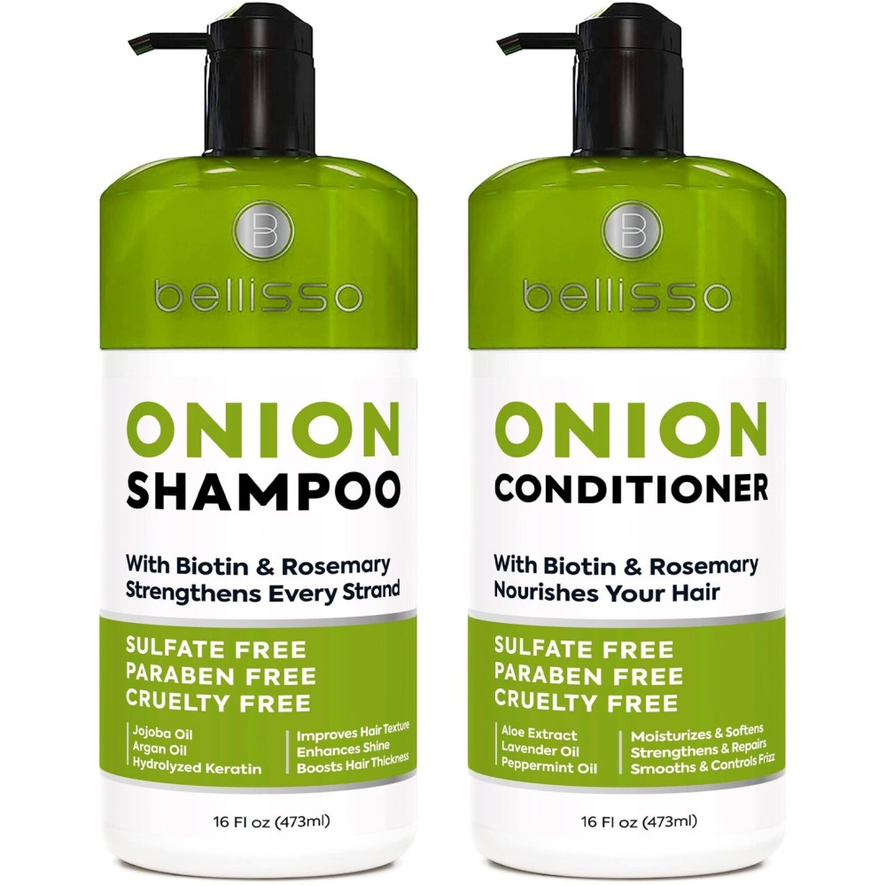 Onion Shampoo and Conditioner Set - With Rosemary and Biotin - Thickening Products for Women and Men - Volumizing Salon Grade Formula for Thinning Hair Care - Hydrating, Moisturizing and Sulfate Free