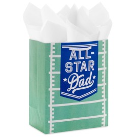 Hallmark 9 Medium Gift Bag with Tissue Paper (All-Star Dad) for Father\'s Day, Birthdays, Valentine\'s Day