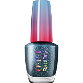 OPI RapiDry All Dry n Mighty | Semi-sheer Dark Blue Shimmer Quick Dry Nail Polish | Vegan, Smudge Proof, Fast Drying