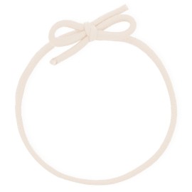 Mandala Crafts 3 Inches Pre-Tied Stretch Loops with Pre Tied Bows from Elastic Ribbon - 100 Cream Elastic Bows Boxes Bows Tags Gift Elastic Wrapping Cord String