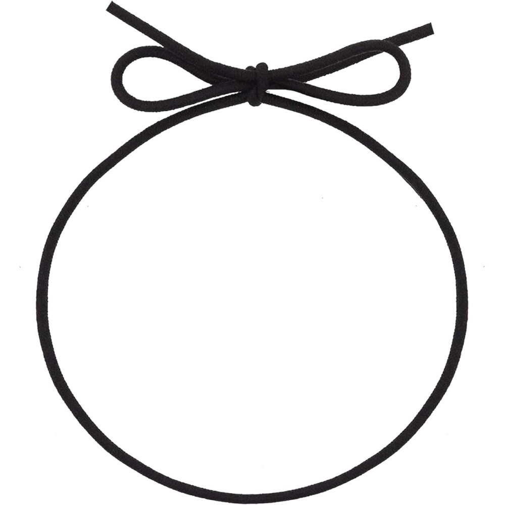 Mandala Crafts 3 Inches Pre-Tied Stretch Loops with Pre Tied Bows from Elastic Ribbon - 100 Black Elastic Bows Boxes Bows Tags Gift Elastic Wrapping Cord String
