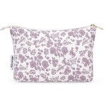 Narwey Small Makeup Bag for Purse Travel Makeup Pouch Cosmetic Bag Zipper Pouch Bags for Women (Little Dusty Pink Flower)