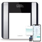 Smart Scale for Body Weight and Fat Percentage, NUTRI FIT Digital Bathroom Scale Bluetooth Biometric Scale for BMI, 17 Metrics Body Composition Analyzer High Accuracy for Weight Loss, Sync App