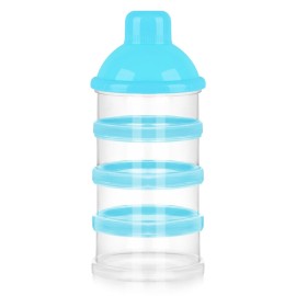 Accmor Formula Dispenser On The Go, 4 Compartments Stackable Formula Container for Travel, Baby Milk Powder Kids Snack Container, BPA Free