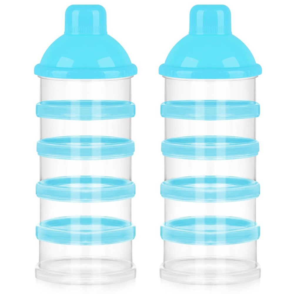 Accmor Formula Dispenser On The Go, 5 Compartments Stackable Formula Container for Travel, Baby Milk Powder Kids Snack Container, BPA Free