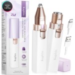 Facial Hair Removal for Women: Electric Eyebrow Trimmer & Hair Removal Device - 2 in 1 Rechargeable Face Shaver Painless Eyebrow Shaper for Upper Lip Chin Peach Fuzz brow (Purple)