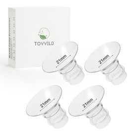 TOVVILD 21mm Flange Inserts for 24mm Flange/Shield, Compatible with Momcozy/MOMMED/Spectra Breast Pumps, Pump Parts Replace (4PCS 21mm)