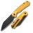 CJRB Pyrite-Light Folding Knife, 3.34\'\' AR-RPM9 Steel Blade Pocket Knife with Clip for Men Women, Sharp EDC Knife for Camping Survival Hiking, J1945 Amber