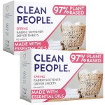 The Clean People Fabric Softener Sheets - Dryer Sheets - Softens & Removes Static Cling - Vegan Laundry Softener, Essential Oils - Spring 240 Pack