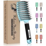 KTKUDY Detangling Brush Boar Bristles Hairbrush Make Hair Shiny & Healthier Curved and Vented Detangler Brush for Women Men Kids Wet and Dry Hair (light Blue)