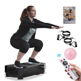 Natini Vibration Plate Exercise Machine, Vibration Plate for Lymphatic Drainage, Whole Body Workout Vibration Fitness Platform, Relieve Pain & Weight Loss & Toning(Black)