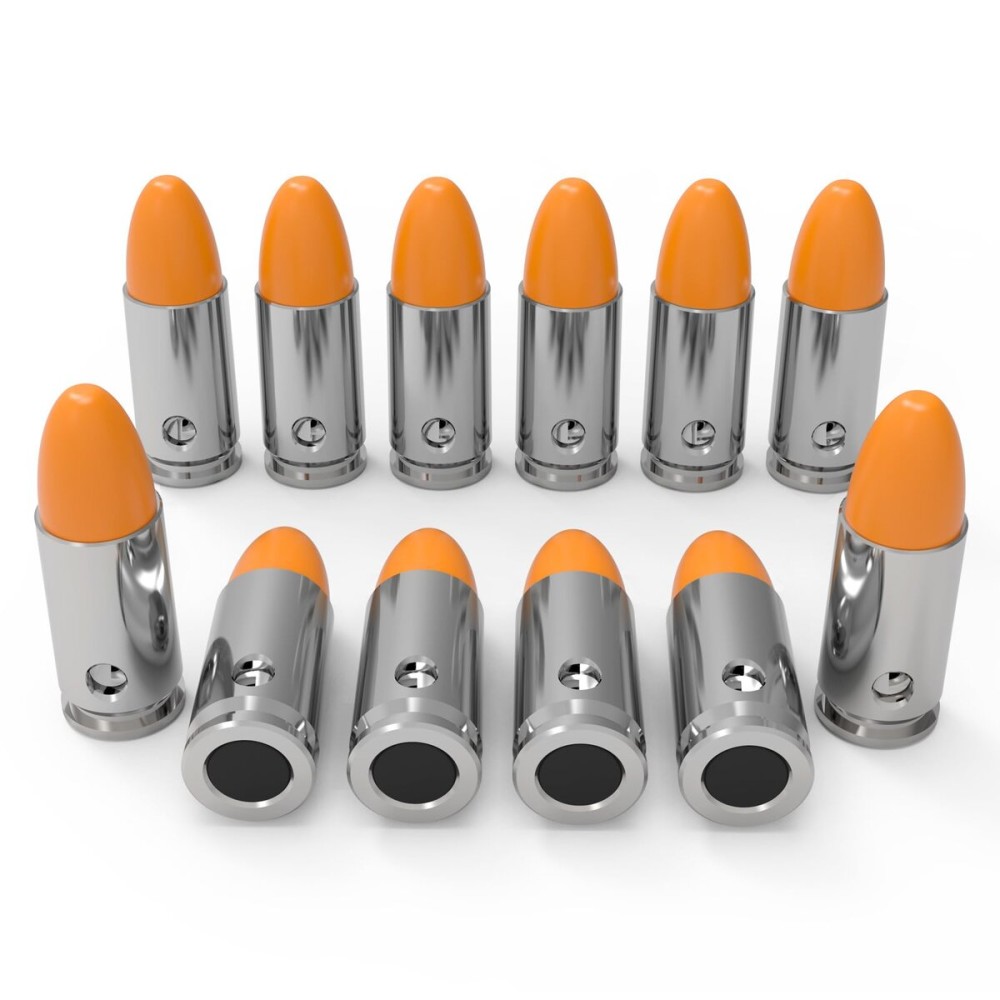 GORTAR 9mm Snap Caps Training Dummy Rounds Practice Safe Loading Firing Close to Real Weight Targets & Accessories -12 Pcs