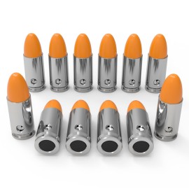 GORTAR 9mm Snap Caps Training Dummy Rounds Practice Safe Loading Firing Close to Real Weight Targets & Accessories -12 Pcs