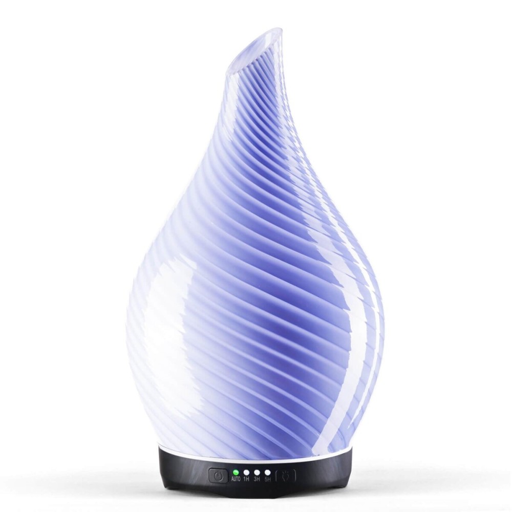 Porseme 280ml Essential Oil Diffuser Glass Color Changing Aroma Air Diffusers Aromatherapy Ultrasonic Cool Mist Humidifier 7 Running Hours Waterless Auto-Off for Sleeping, Yoga, Spa (Pure Purple)