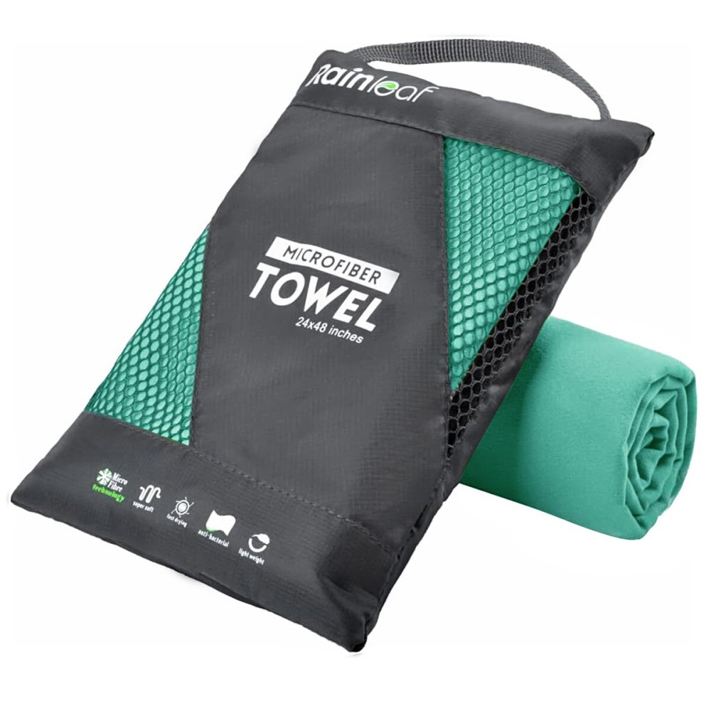 Rainleaf Microfiber Towel Perfect Travel & Gym & Camping Towel. Quick Dry - Super Absorbent - Ultra Compact - Lightweight. Suitable for Trip, Beach, Shower, Backpacking, Pool