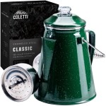 COLETTI Classic Percolator Coffee Pot - The Most Nostalgic Camping Coffee Pot, Now Modernized [Green Enamel, 18 Cup]