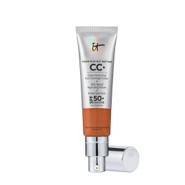 IT Cosmetics CC+ Cream (Rich Cool) - Natural Full Coverage Foundation With SPF 50+, Color Corrector & Anti-Aging Hydrating Serum, Hyaluronic Acid + Peptides, Lightweight - 1.08 fl oz