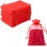 Hopttreely 100pcs Organza Bags, 4 x 4.72 inches Red Christmas Wedding Favors Christmas Gift Drawstring Bags Jewelry Pouches