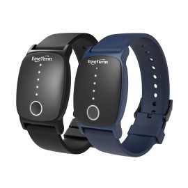 EmeTerm Explore FDA-Cleared Galaxy Black and Navy Blue Anti-Nausea Wristband IP67 Waterproof Morning Motion Travel Sickness Vomit Relief Rechargeable No Gel Drug Free Without Side Effects (2 Pack)