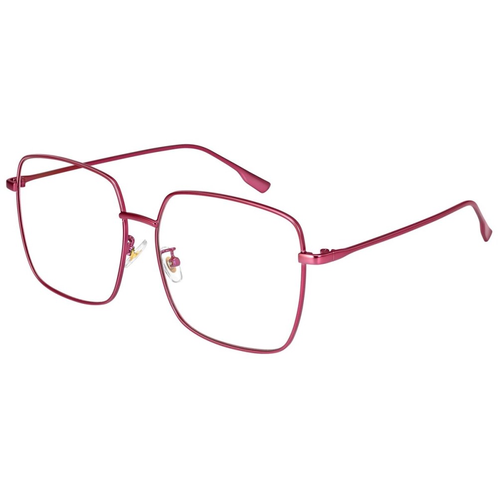 Dollger Blue Light Blocking Glasses women Oversized UV Red Fashion Bluelight Glasses matal square Eyeglasses Frame RED