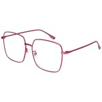Dollger Blue Light Blocking Glasses women Oversized UV Red Fashion Bluelight Glasses matal square Eyeglasses Frame RED