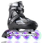 Sowume Adjustable Inline Skates for Girls and Boys, Roller Skates with All Light Up Wheels, Patines para Mujer for Kids and Adults, Men, Women