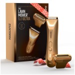 MANSCAPED The Lawn Mower 5.0 Ultra Groin & Body Hair Trimmer - Dual-Head SkinSafe Trimmer & Foil Blades, Waterproof Groomer, USB-C Rechargeable with Travel Case, Mens Ball Shaver, Forged Gold