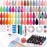 Lavender Violets 45 Colors Gel Nail Polish Kit with U V Light Nude Pinky Jelly Colors 9D Cat Eye Candy Glitter Primer Base Glossy & Matte Top Coat for Home Nail Art Design DIY Gift Set 01