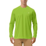Roadbox Mens UPF 50+ Long Sleeve SPF Diving Rash Guard UV Sun Protection Shirts for Outdoor Fishing Hiking Swimming Running Lime Green