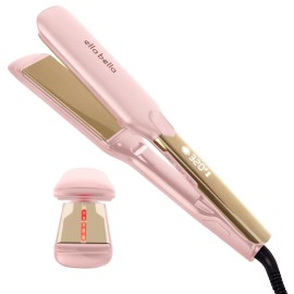 ELLA BELLA Titanium Flat Iron Hair Straightener (with Infrared)  Professional Straightening Iron  Digital Display to Accurately Control Temperature  As Featured in Good Housekeeping