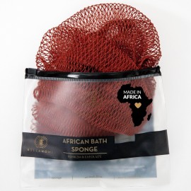 BELLANOMI African Exfoliating Net Sponge, Authentic, Ethically sourced from Nigeria, 45 inches Long, Back Scrubber for Daily use (Copper Brown)