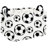 Essme Rectangular Soccer Basket Kids Storage Box,Boys Storage Bins Organizer with Handles for Room Decor, Kids Basket,Shelf Basket.(Soccers)