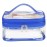 HAOGUAGUA Double Layer Clear Cosmetic Bag Makeup Bag, Waterproof Travel Toiletry Bag, Transparent PVC Pouch Organizer (Blue)