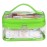 HAOGUAGUA Double Layer Clear Cosmetic Bag Makeup Bag, Waterproof Travel Toiletry Bag, Transparent PVC Pouch Organizer (Green)