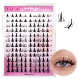 FADLASH Lash Clusters DIY Lash Extensions 10-16mm Eyelash Clusters Wispy Cluster Lashes Natural Look Individual Lashes Thin Band Cluster Eyelash Extensions Volume (XYT)
