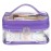 HAOGUAGUA Double Layer Clear Cosmetic Bag Makeup Bag, Waterproof Travel Toiletry Bag, Transparent PVC Pouch Organizer (Purple)