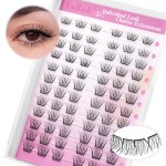 FADLASH Lash Clusters DIY Lash Extensions 10-16mm Eyelash Clusters Wispy Cluster Lashes Natural Look Individual Lashes Thin Band Cluster Eyelash Extensions Volume (SCH)