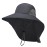 PFFY Sun Bucket Hats for Men Women 3 Wide Brim UPF 50+ Fishing & Beach Hat with Neck Flap Solid Darkgray