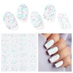 DUKASOU Semi Cured Gel Nail Strips, Firefly | 28 pcs Gel Nail Stickers Wraps Work with Any UV Lamp, Salon Quality, Include Prep Pads, Wood Stick