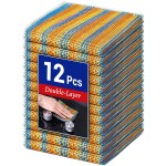 Wangjinpeng 12PCS Non-Scratch Multipurpose Steel Wire Dishcloths - Reusable Quick-Dry Odor-Free Scrub Cloths for Dishes, Kitchen Cleaning Cloths for Cookware, Sinks, Stove Tops(9.84X9.84)