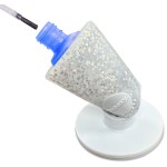 Tweexy Hinge Untippable Anti-Spill Nail Polish Holder | Smartgrip Suction Stand, Tilted for Fingernail Painting & Nail Art (Silver Sparkle)