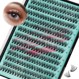 Lash Clusters Wispy 280PCS Eyelash Extension 30D Cluster Lashes Individual Lashes DIY Lash Extension Natural Look Cluster Eyelash Extensions Soft False Eyelashes at Home for Beginners(10mm)