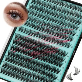 Lash Clusters Wispy 280PCS Eyelash Extension 30D 40D Cluster Lashes Individual Lashes DIY Lash Extension Natural Look Cluster Eyelash Extensions Soft False Eyelashes at Home for Beginners(12mm)