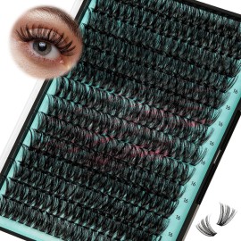 Lash Clusters Wispy 280PCS Eyelash Extension 50D Cluster Lashes Individual Lashes DIY Lash Extension Natural Look Cluster Eyelash Extensions Soft False Eyelashes at Home for Beginners(16mm)