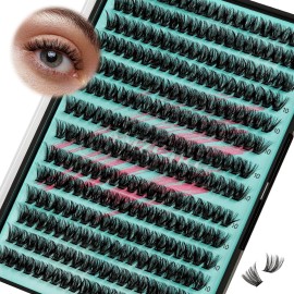 Lash Clusters Wispy 280PCS Eyelash Extension 70D Cluster Lashes Individual Lashes DIY Lash Extension Natural Look Cluster Eyelash Extensions Soft False Eyelashes at Home for Beginners(10mm)