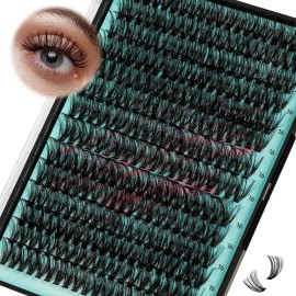 Lash Clusters Wispy 280PCS Eyelash Extension 60D Cluster Lashes Individual Lashes DIY Lash Extension Natural Look Cluster Eyelash Extensions Soft False Eyelashes at Home for Beginners(16mm)
