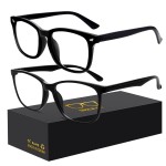 Oilway Blue-Light Blocking Glasses Computer Reading/Gaming/TV/Phones Glasses Fashion Anti Eyestrain UV Glasses for Women Men(H5-black+8082black)