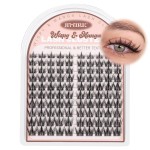 JIMIRE Manga Lash Clusters Natural Look Anime Eyelash Clusters Cute 8-14MM Wispy Fairy Cluster Eyelash Extensions with Spiky 100 Pcs Manga Individual Lashes with Thin Band